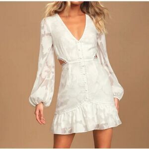 NWT Lulus State of Grace Mini Dress Sz M Edwardian Regency Cutout Cottagecore